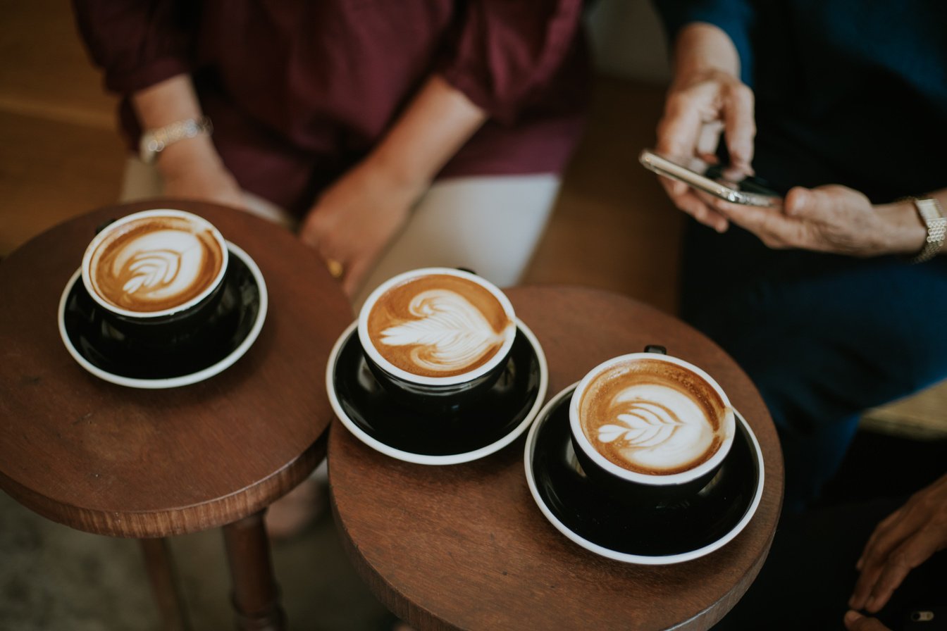 coffee meeting with senior friends